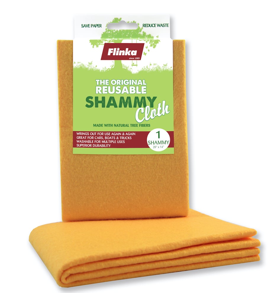 3 Original FLINKA SHAMMY Works Like A Towel Sponge & Shammy 20" x 14" ea. 